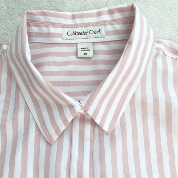 Goldwater Creek Womens 100% Cotton Shirts No-iron Long Sleeve Sz 10 - Picture 1 of 10